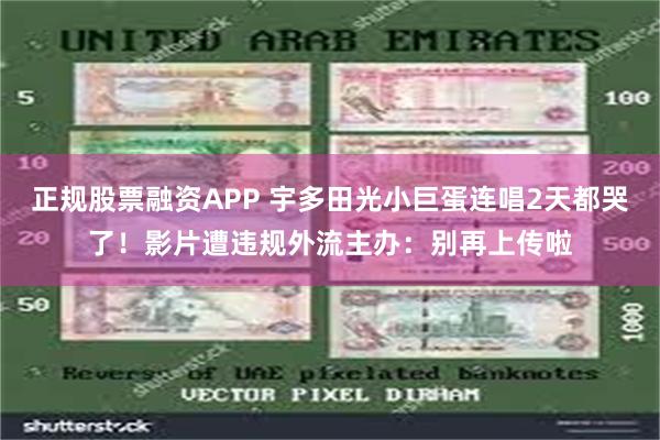正规股票融资APP 宇多田光小巨蛋连唱2天都哭了！影片遭违规外流　主办：别再上传啦