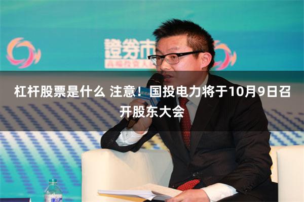 杠杆股票是什么 注意！国投电力将于10月9日召开股东大会