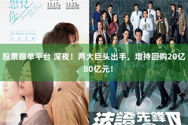 股票跟单平台 深夜！两大巨头出手，增持回购20亿、80亿元！