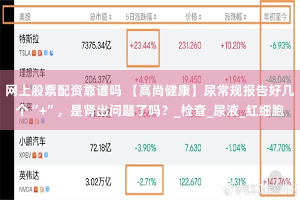 网上股票配资靠谱吗 【高尚健康】尿常规报告好几个“+”，是肾出问题了吗？_检查_尿液_红细胞